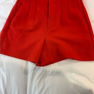 Zara High Waist Coral Orange Shorts